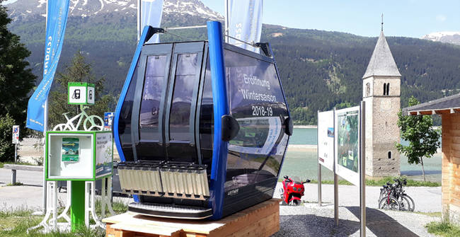 LEITNER ropeways in Italien 2018 Reschensee Schoeneben Haideralm