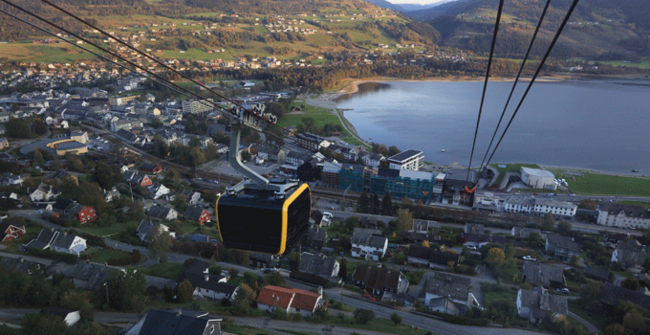 Neue LEITNER ropeways Kabinenbahn in Voss mit nachhaltigem DirectDrive Antrieb